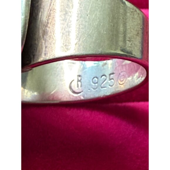 Carolyn Pollack Relios Mother Of Pearl Cross 925 Silver Ring 6.75 - Picture 6 of 8